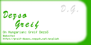 dezso greif business card